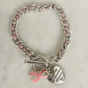 Breast Cancer Awareness Pink Charm Bracelet